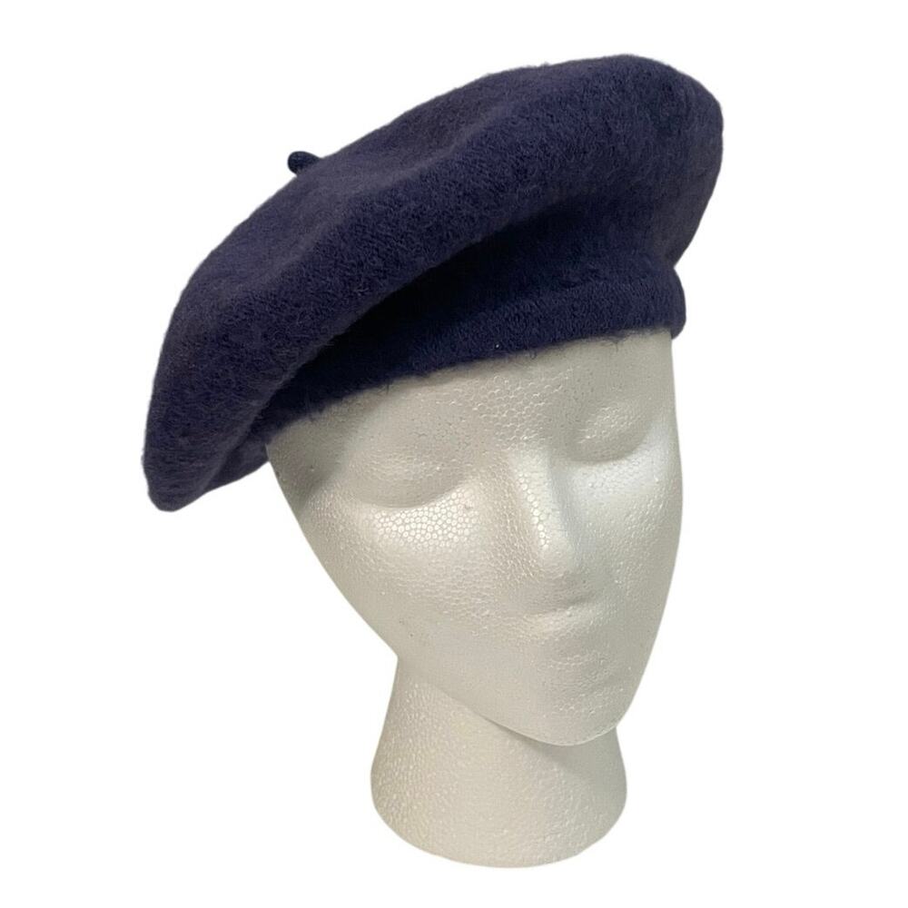 Unisex Wool Blend Beret Artist Hat Classic French Style One Size Blue